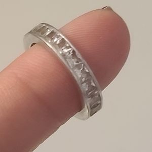 10k white gold CZ eternity band